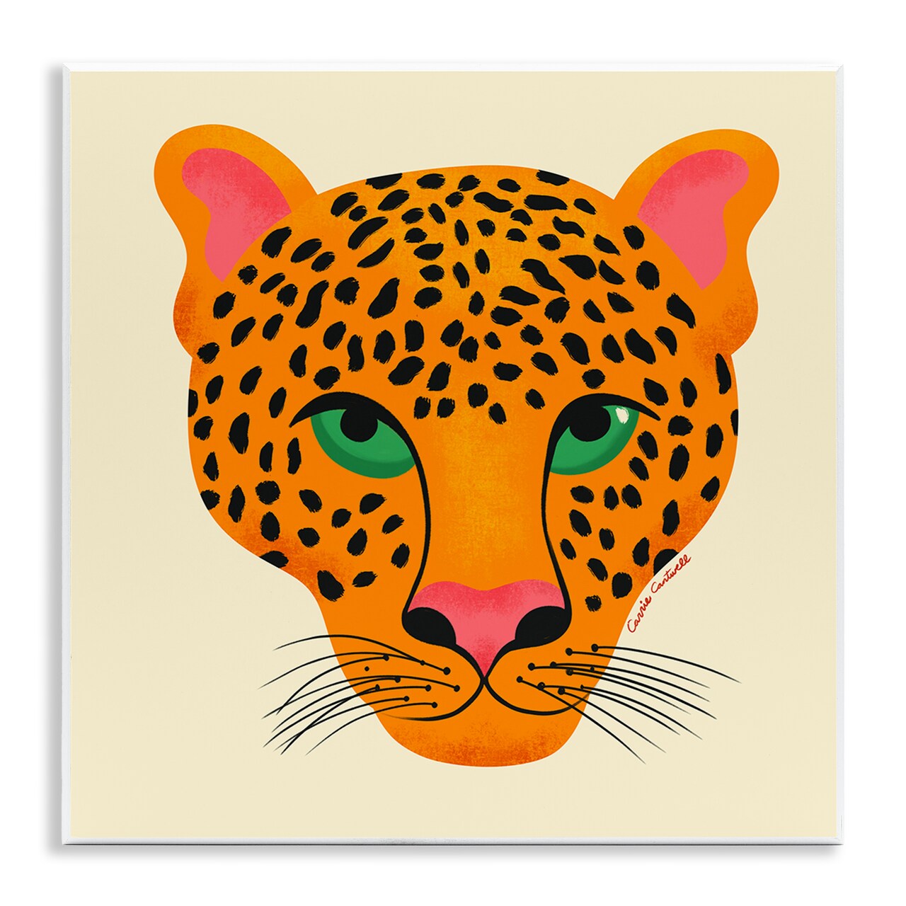 Stupell Industries Modern Leopard Wildlife Face Wall Plaque Design by Carrie Cantwell
